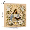 (20x20cm)Religion Jesus with Holy Bible DIY Pearl Painting Art Kits With Inner Frame Pearl Gem Paintings Picture Arts Craft for Adults Beginners Home Wall Decor