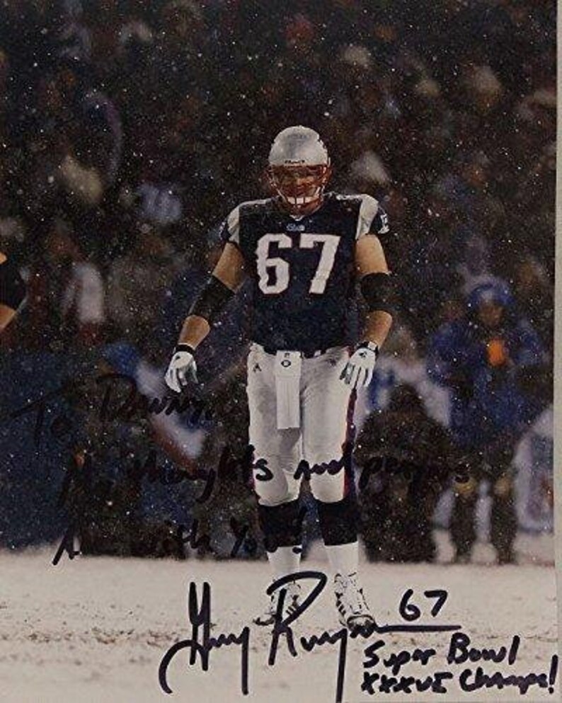 Grey Ruegamer Signed Autographed 'To Danny' Glossy 8x10 Photo Poster painting (New England Patriots) - COA Matching Holograms