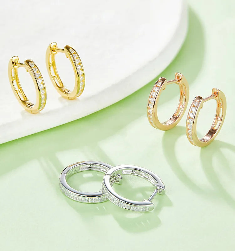 1 Piece 1 Pair 0.22ct Round Brilliant 18K Gold Plated Moissanite VVS1-VVS2 FDJZ-056-Moissanite Round Earrings Colorless(DEF)