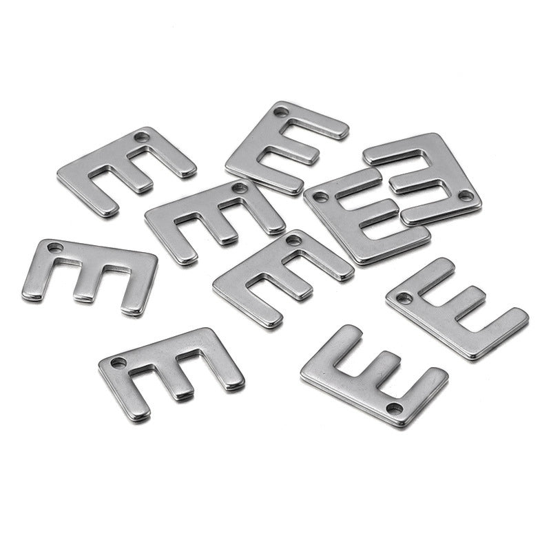 50 Pcs/package Minimalist Letter Stainless Steel Pendant Jewelry Accessories