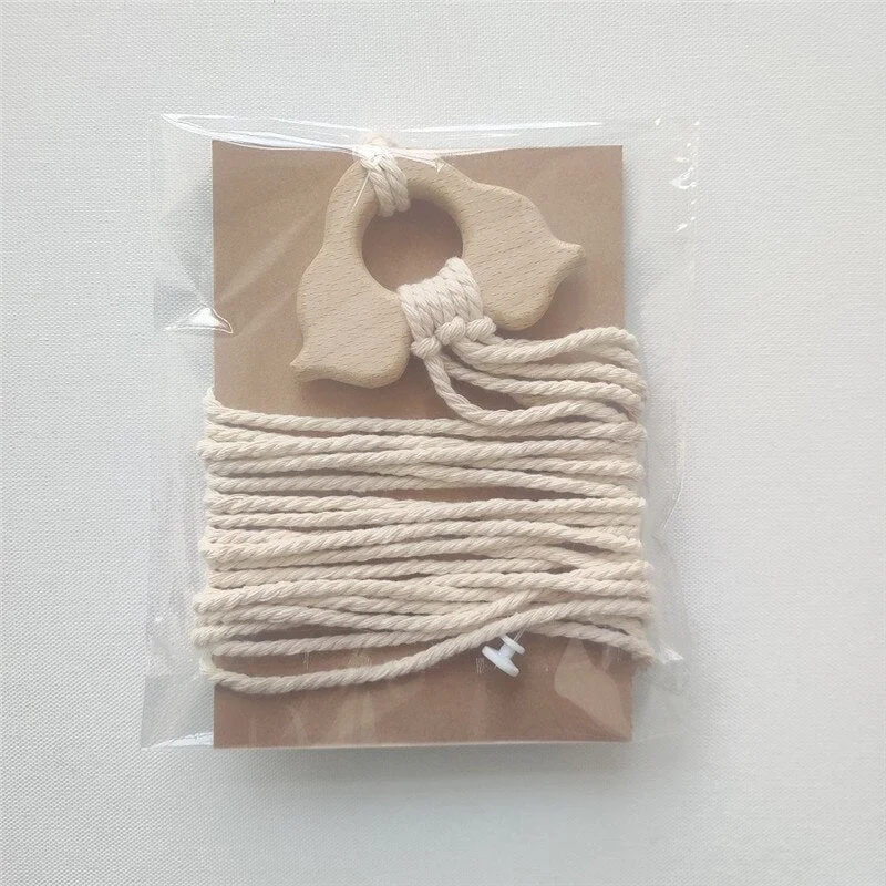 INS Nordic Wooden Baby Hair Clips Holder Cotton Rope Kids Girls Hairpin Storage Belt Photo Organizer Strip Wall Hanging Ornament