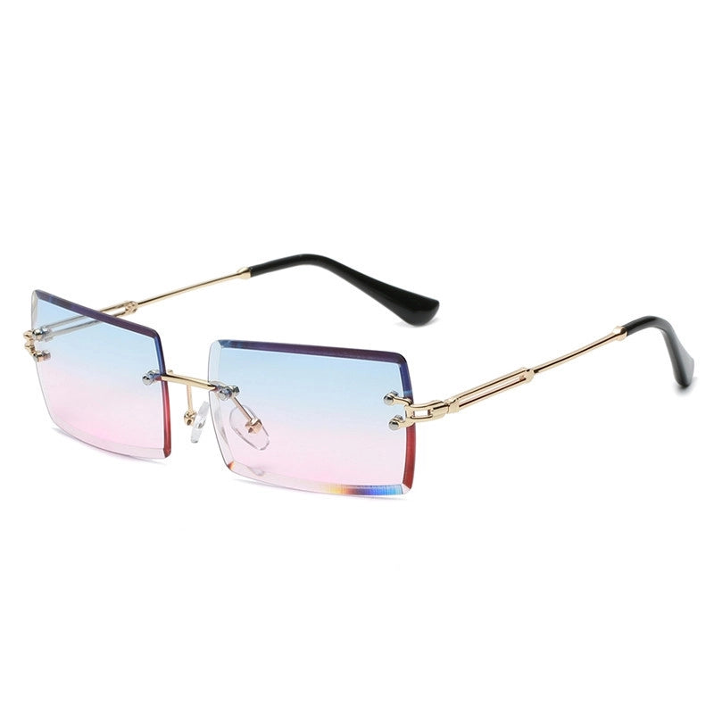 Sweet Color Block Ac Square Pearl Frameless Women’s Sunglasses