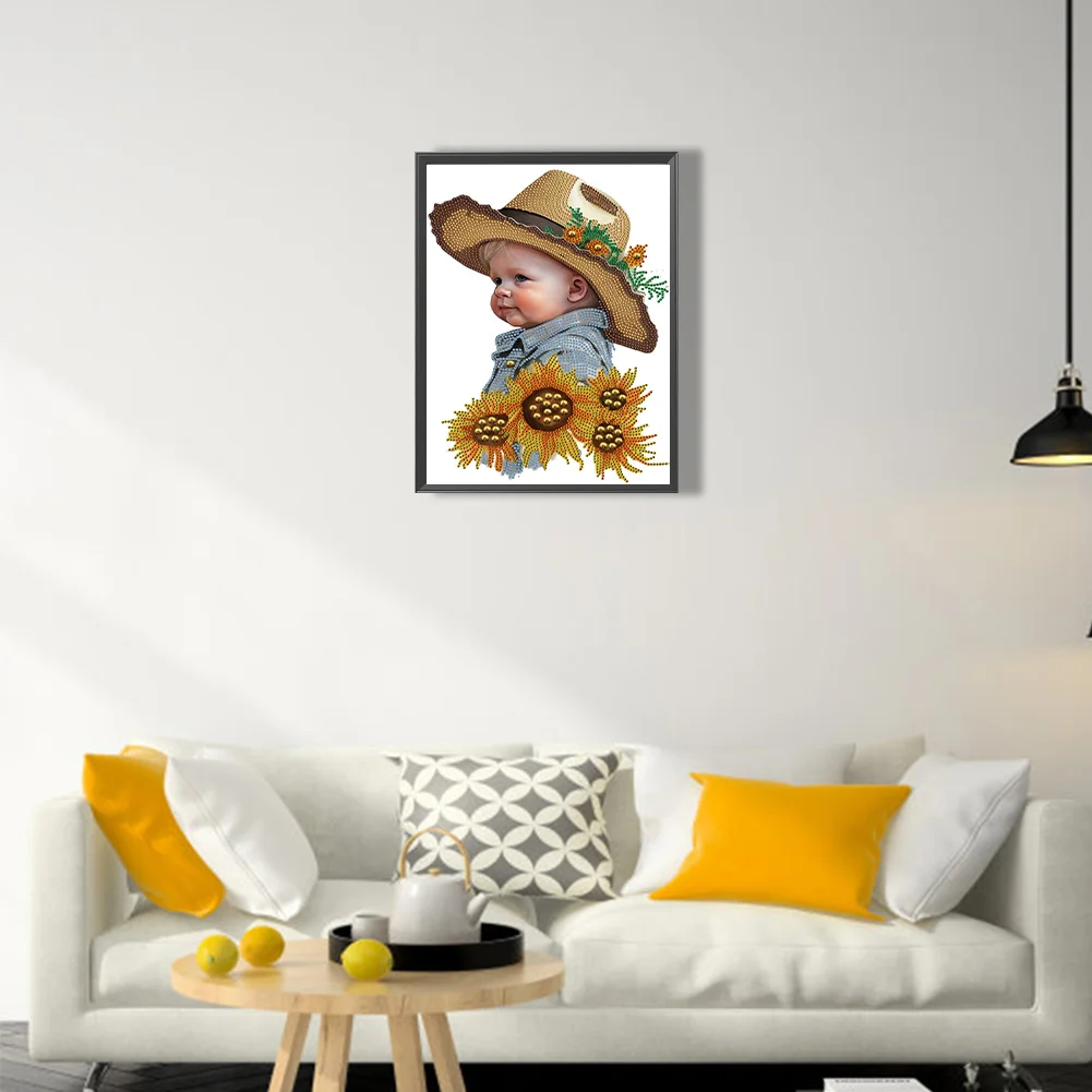 Diamond Painting - Partial Special Shaped Drill - Cowboy Kid(Canvas|30*40cm)