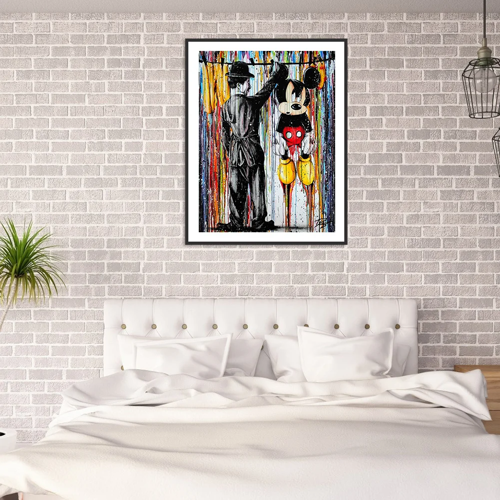 Full Round Diamond Painting 30*40cm - Chaplin And Mickey
