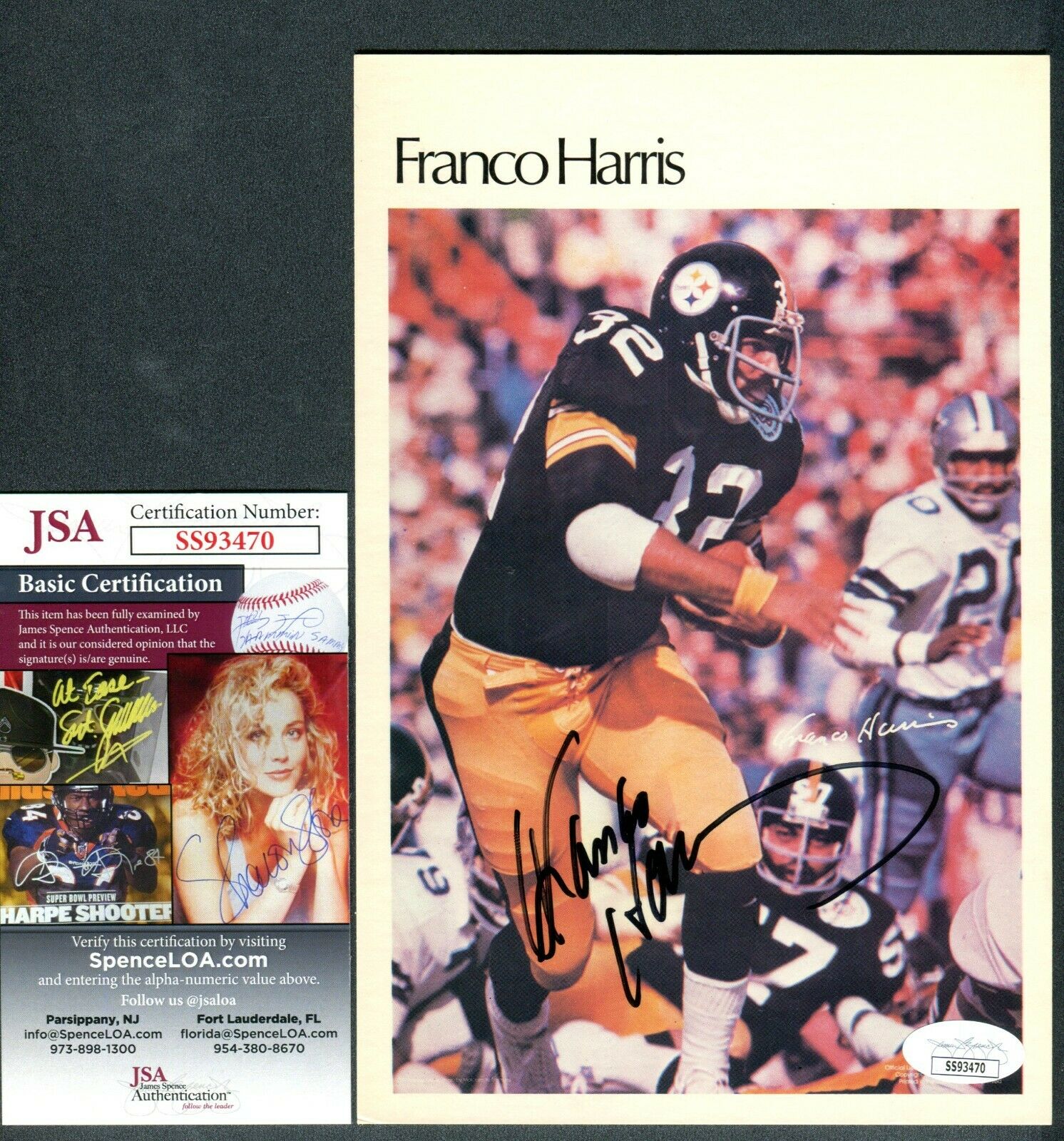 JSA 1981 Marketcom #44 Franco Harris Autographed Signed AUTO Steelers TRB 860