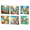 6pcs Diamond Painting Jewel Butterfly Greeting Card Kits with Envelopes for Family Friend Gifts