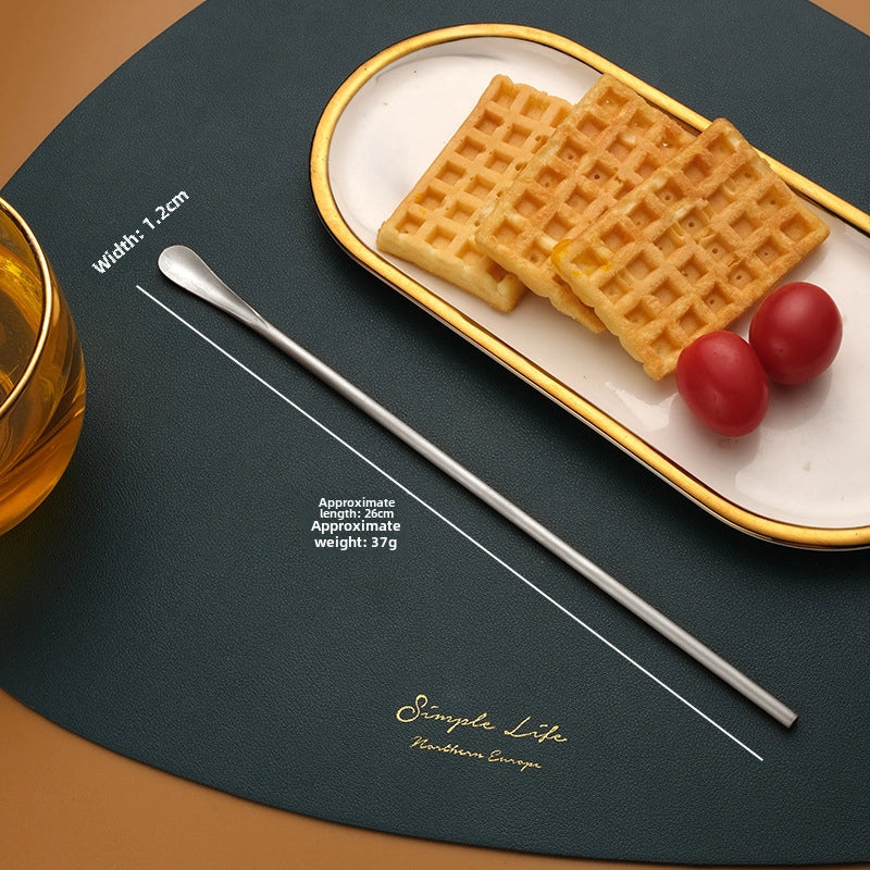 Japanese-style 304 Stainless Steel Long Handle Fruit Fork Coffee Mixing Spoon Small Spoon Dessert Ice Spoon Spoon Stir Stick