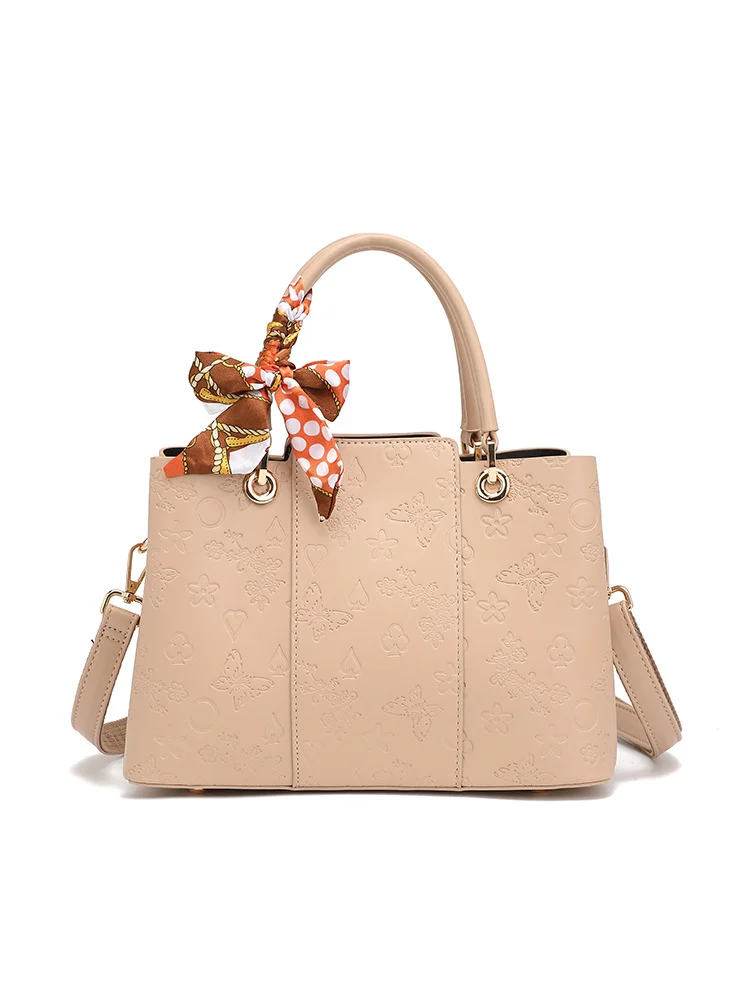 Apricot colored single shoulder crossbody bag