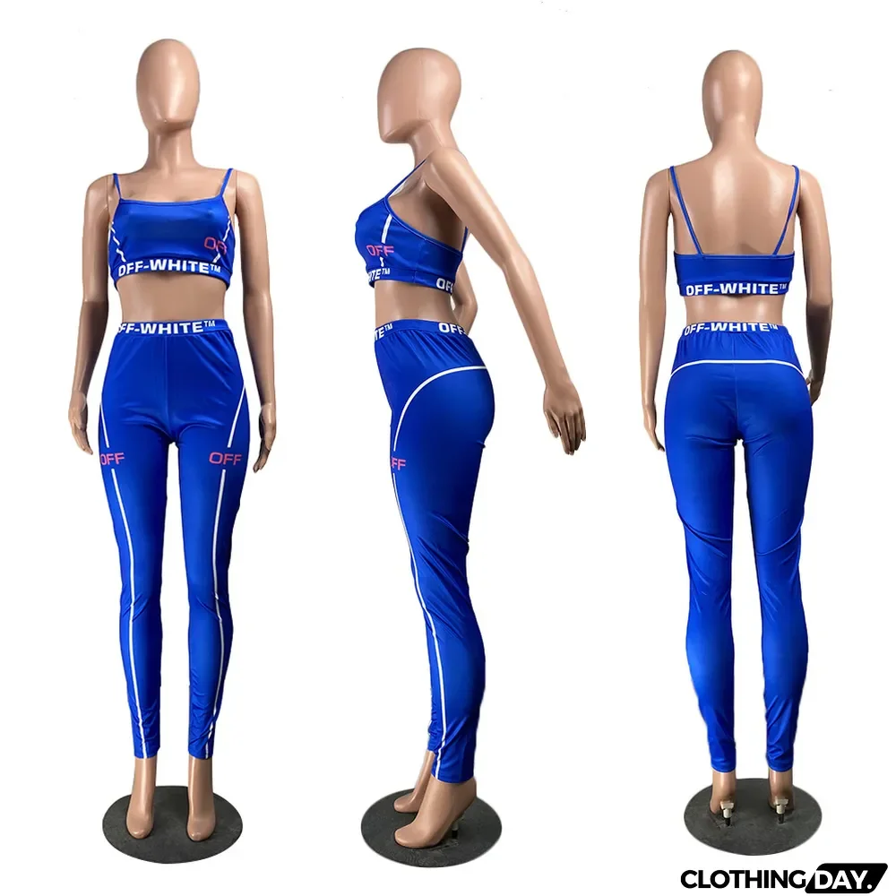 Casual Sports Cami Top And Pants 2 Piece Sets