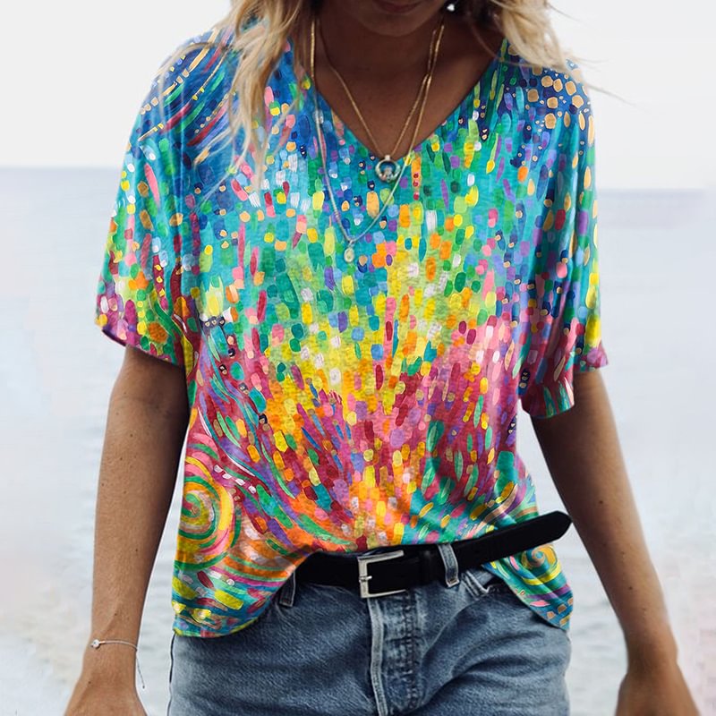 Abstract Dot Tie-dye Print Women's T-shirt