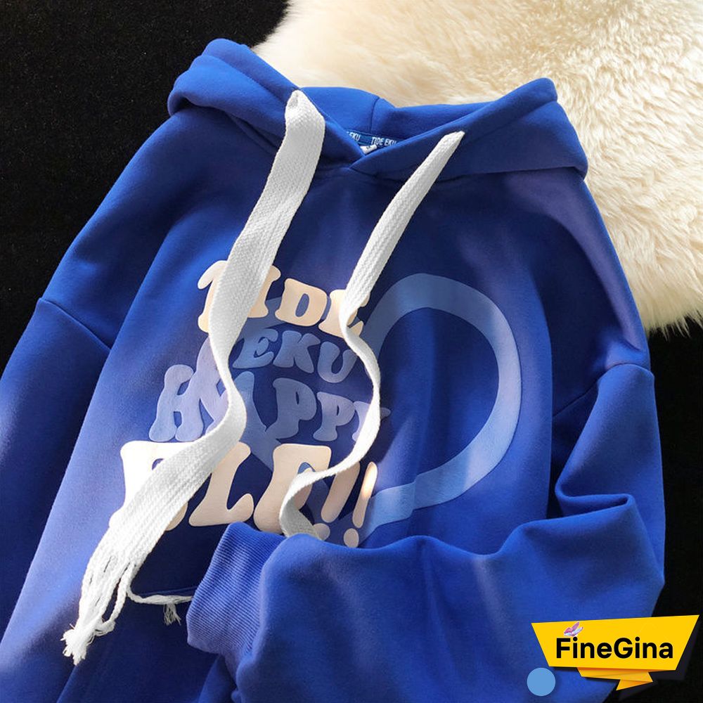 American Retro Trendy Loose Fleece Sweatshirt