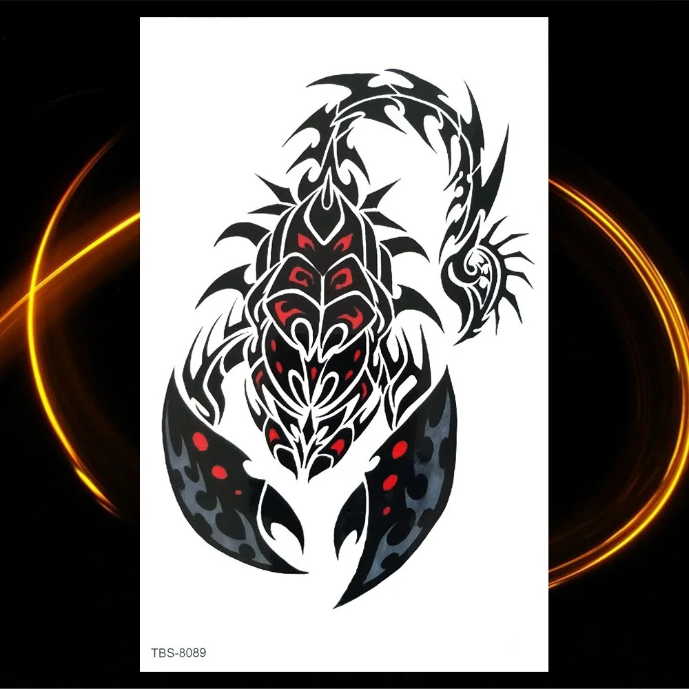 Sdrawing Skeleton Fake Temporary Tattoos For Women Men Green Snake Rose Daisy Flower Tattoo Scorpion King Body Thigh Waterproof Tatoo