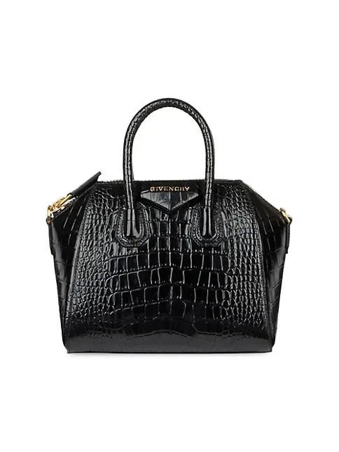 Givenchy Mini Antigona Bag In Crocodile Effect Leather