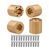 AMK 4pcs Brass Wheel Weights 22mm Wheel Hex Hub Widen Adapter for 1/10 RC Crawler 1.9in/2.2in Wheels Rim Axial SCX10 TRX4 Counterweight