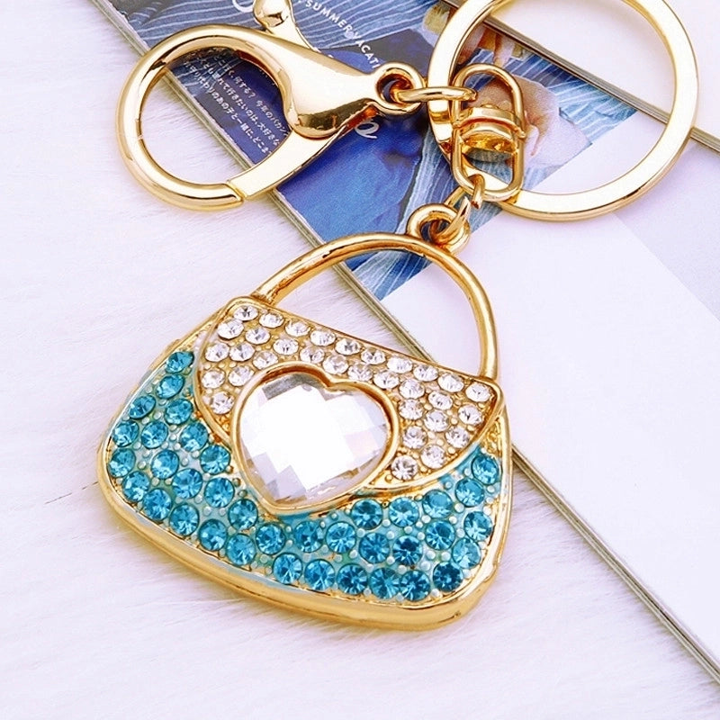 Elegant Korean Style Bag Metal Inlay Rhinestones Women’s Bag Pendant Keychain