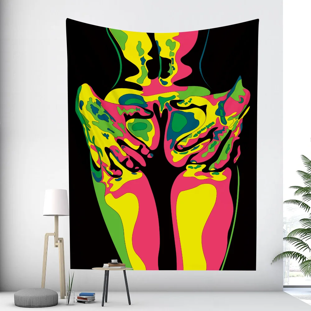 Nigikala woman psychedelic scene mandala home decor art tapestry hippie boho tarot pretty room wall decor