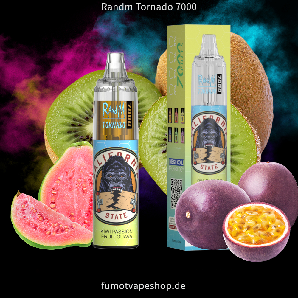 Randm Tornado 7000 Kiwi-Passionsfrucht-Guave  fumotvapeshop
