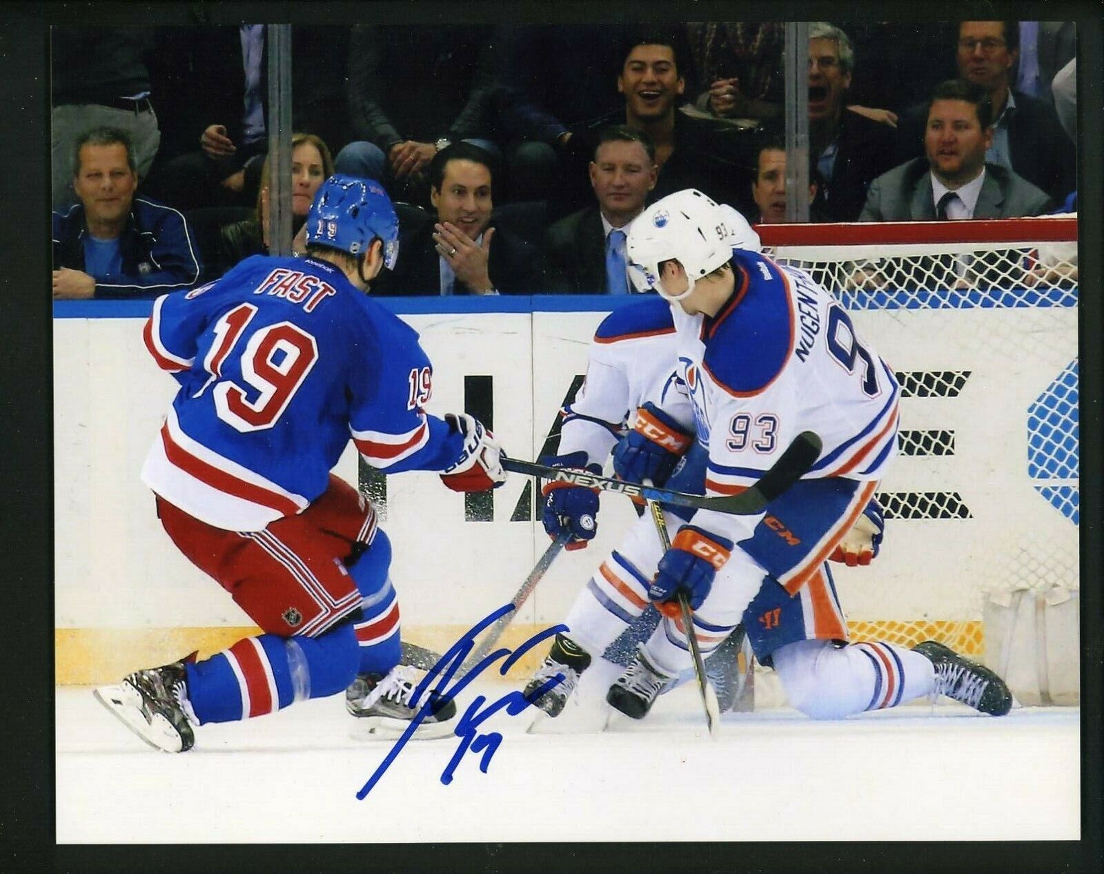 Jesper Fast Signed Autographed 8 x 10 Photo Poster painting New York Rangers vs. Oilers