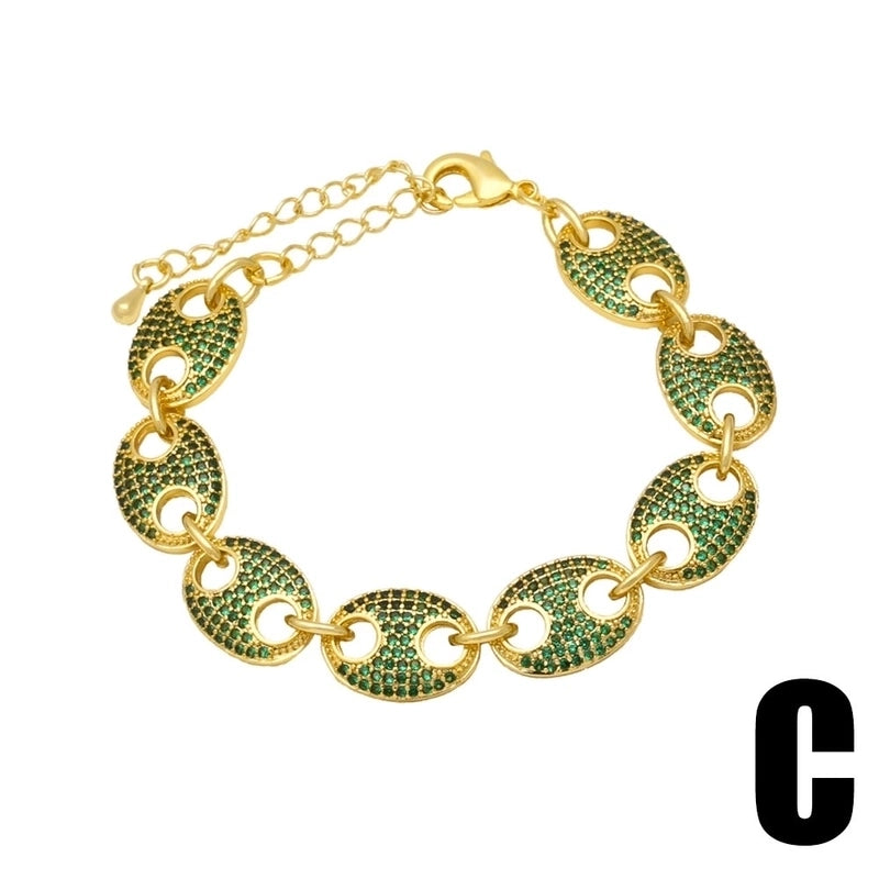 Copper 18K Gold Plated Inlay Butterfly Zircon Bracelets Bangle