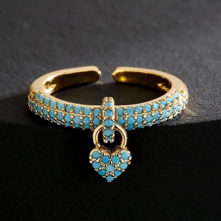 "Zirconia Love Knot: Heart Charm Rings"