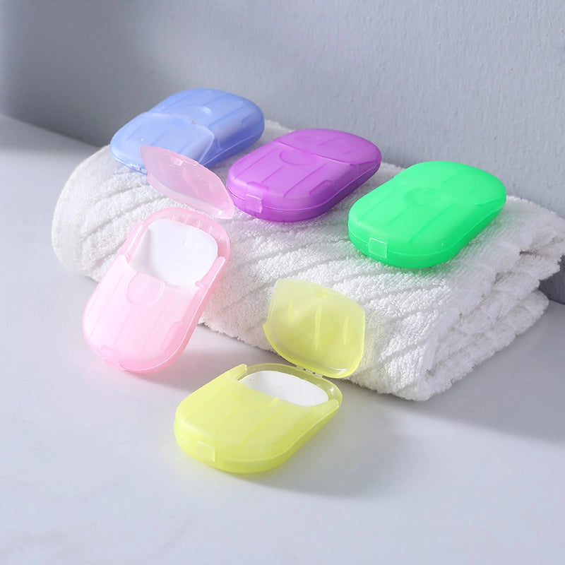 Portable Mini Hotel Travel Soap Slice Box Hand Washing Soap Paper Outdoor Disposable Slice Convenient Carry-on