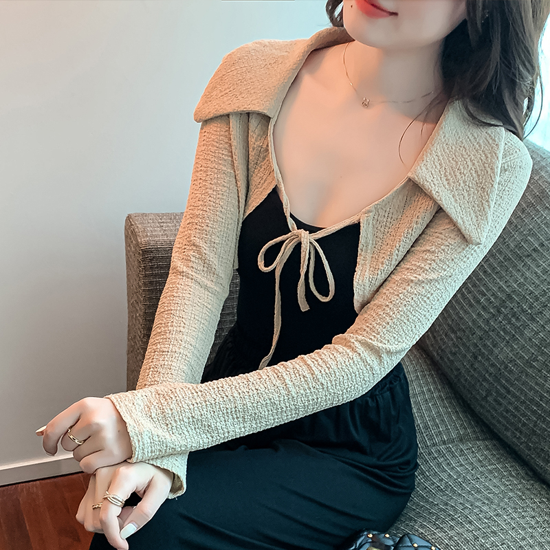 Creditnoom Classy Outfits – Spring Peter Pan Collar Cape Cardigans for Office Ladies  