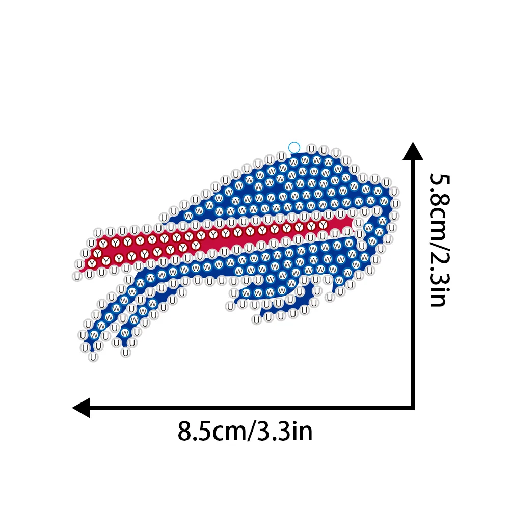 DIY Gem Keychains Double Sided Rugby Badge Craft Hanging Ornament