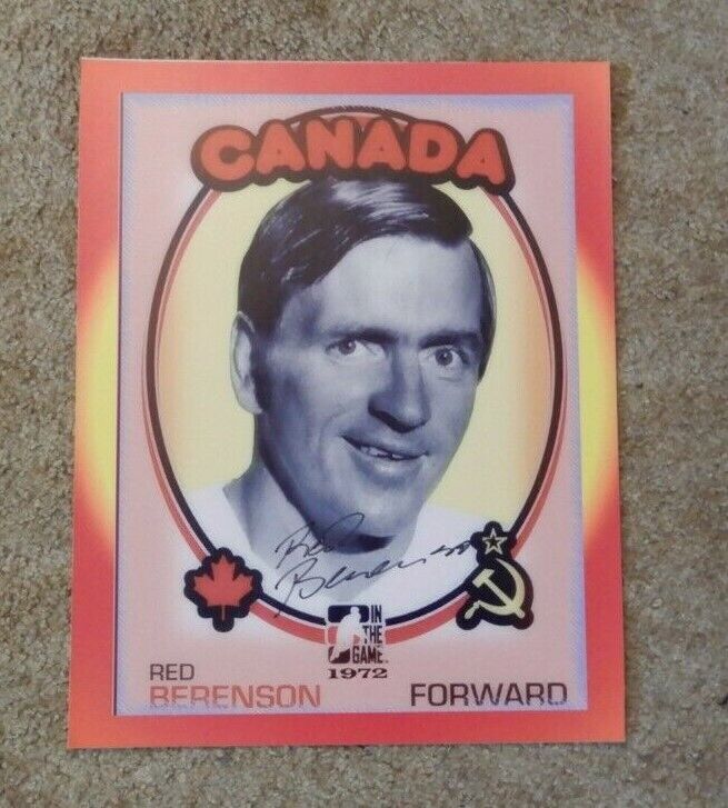 Red Berenson signed 14x18 inch 1972 Canada Cup color Photo Poster painting-Detroit,St. Louis,NY