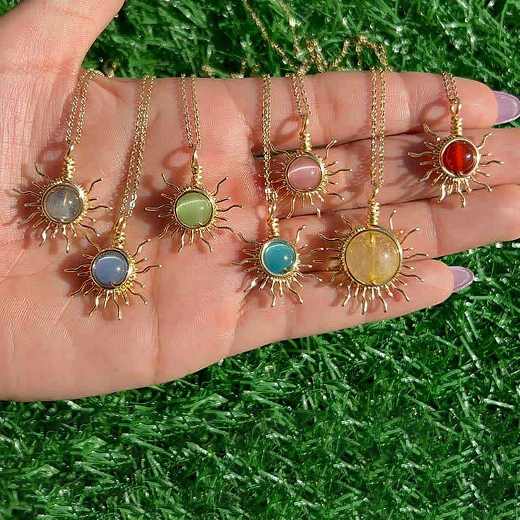 "Catch the sun's rays" - Wire Wrapped Sun Necklace
