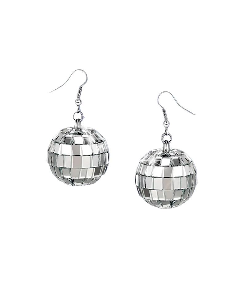 1 Pair of Acrylic Laser Ball Earrings