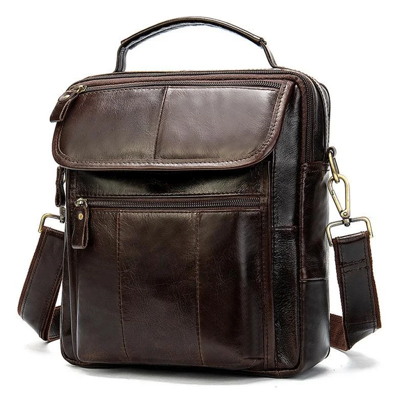 Men's Retro Casual Leather Business Handbag Crossbody Bag