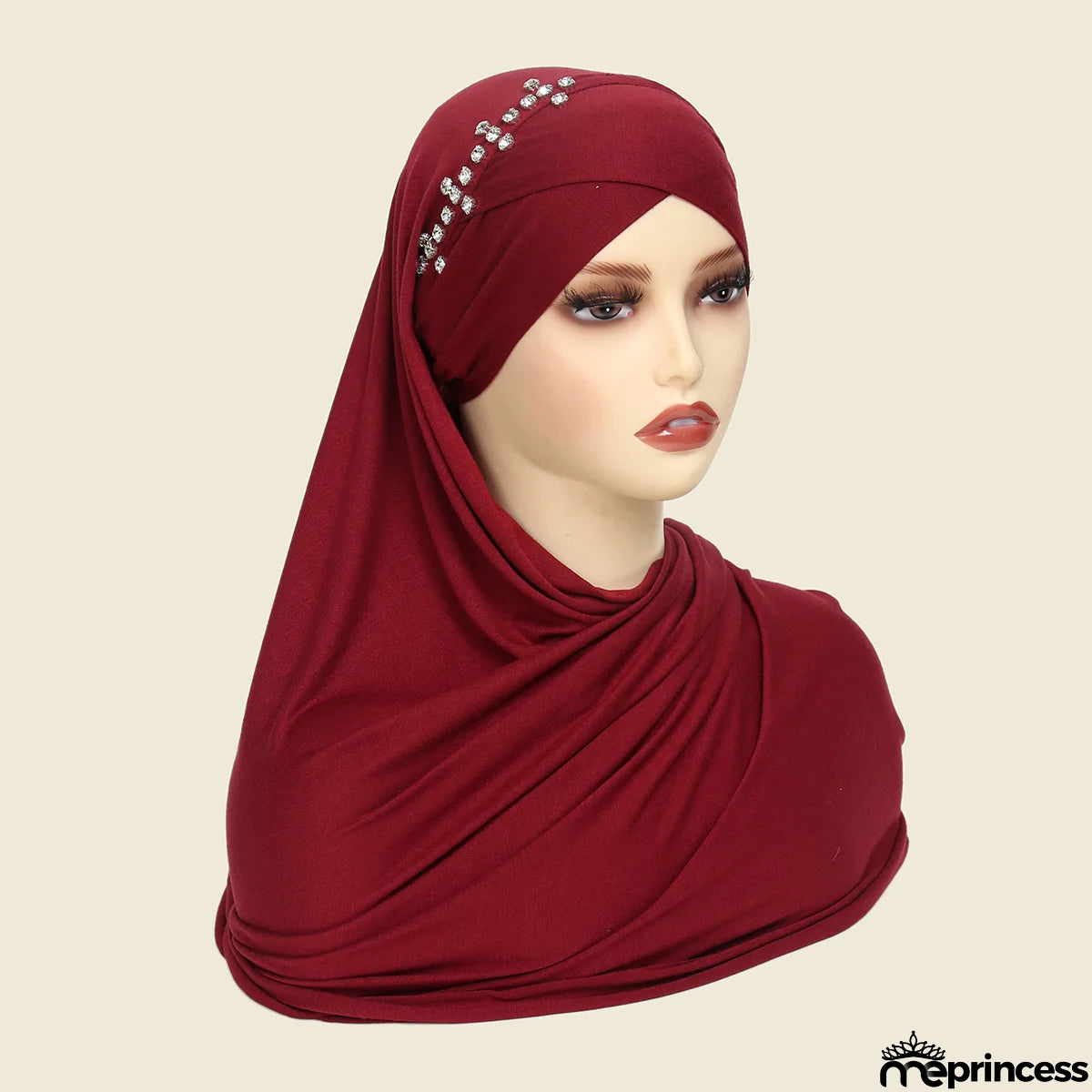 Women's Arabian Polyester Head Wrap Rhinestone Elegant Hijabs