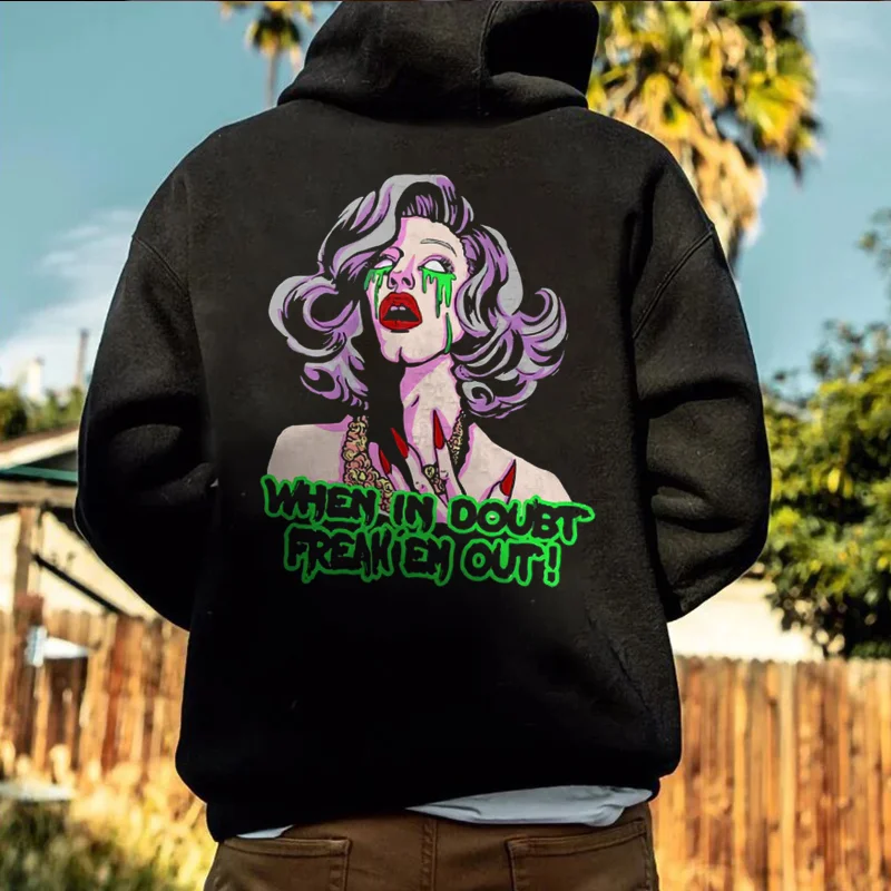 When In Doubt Freak 'Em Out! Printed Men's Hoodie -  