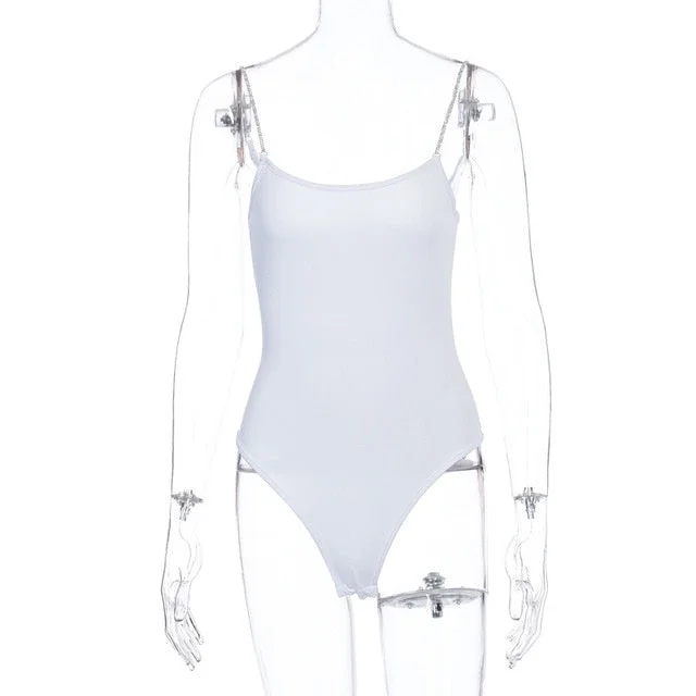 straps patchwork sleeveless bodysuit