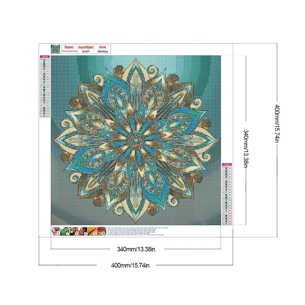 Full Round Diamond Painting 40*40cm - Mandala