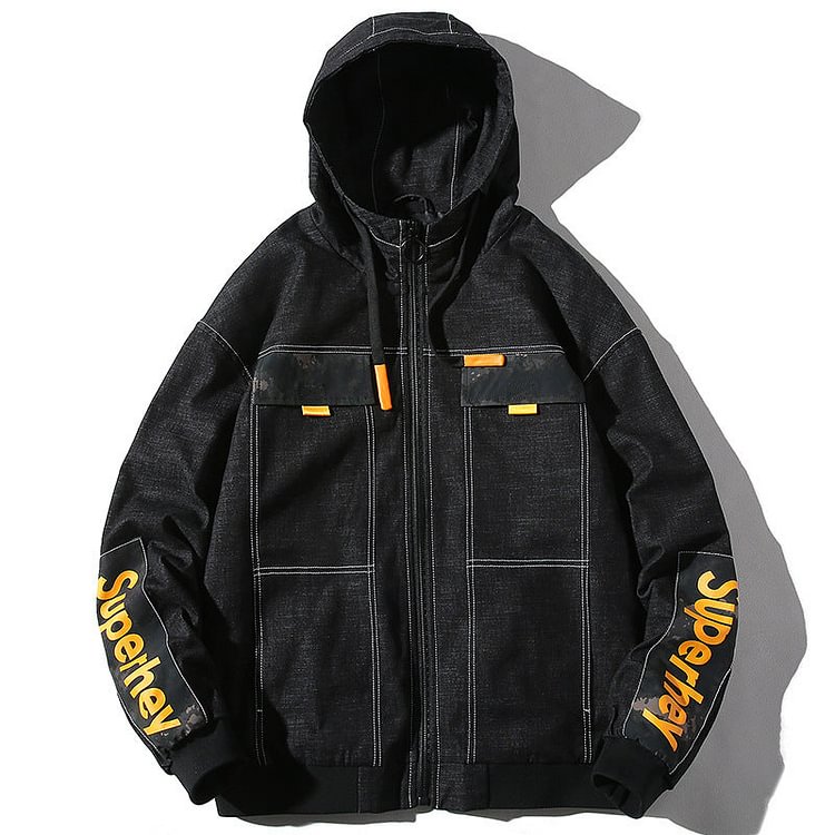 Autumn Leisure Denim Jacket plus Size Loose Retro Sports Long-Sleeved Top Men's Clothing Men Jacket
