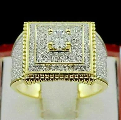 Iced Out Micro Paved Rhinestone Hip Hop Ring Jewelry-VESSFUL