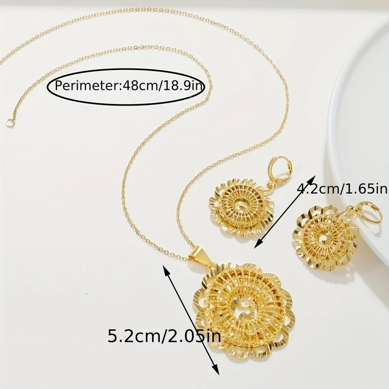 Minimalist Solid Color Copper Plating 18k Gold Plated Earrings Necklace