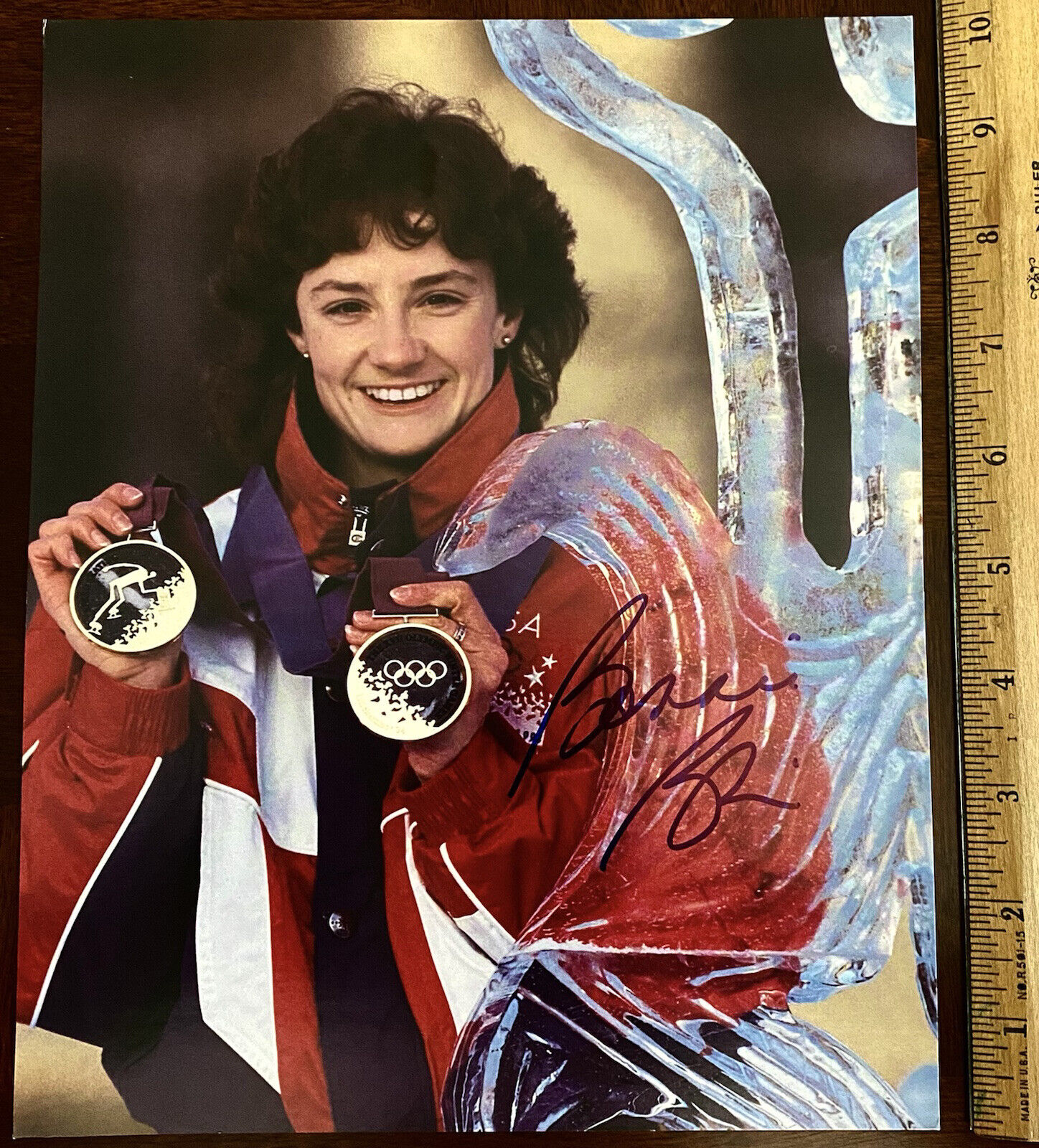 BONNIE BLAIR Autographed 8 x 10 Photo Poster paintinggraph Signed COA Olympic Gold Medal