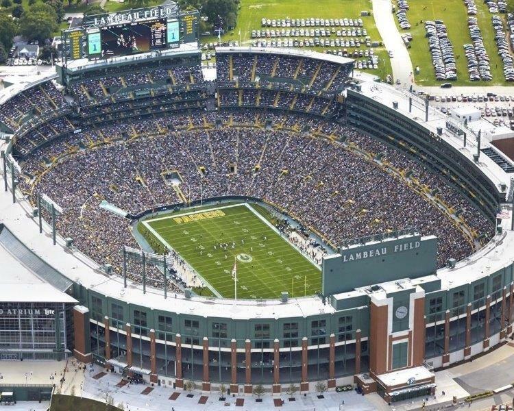 LAMBEAU FIELD Home of the Green Bay Packers Glossy 8 x 10 Photo Poster painting Poster Man Cave