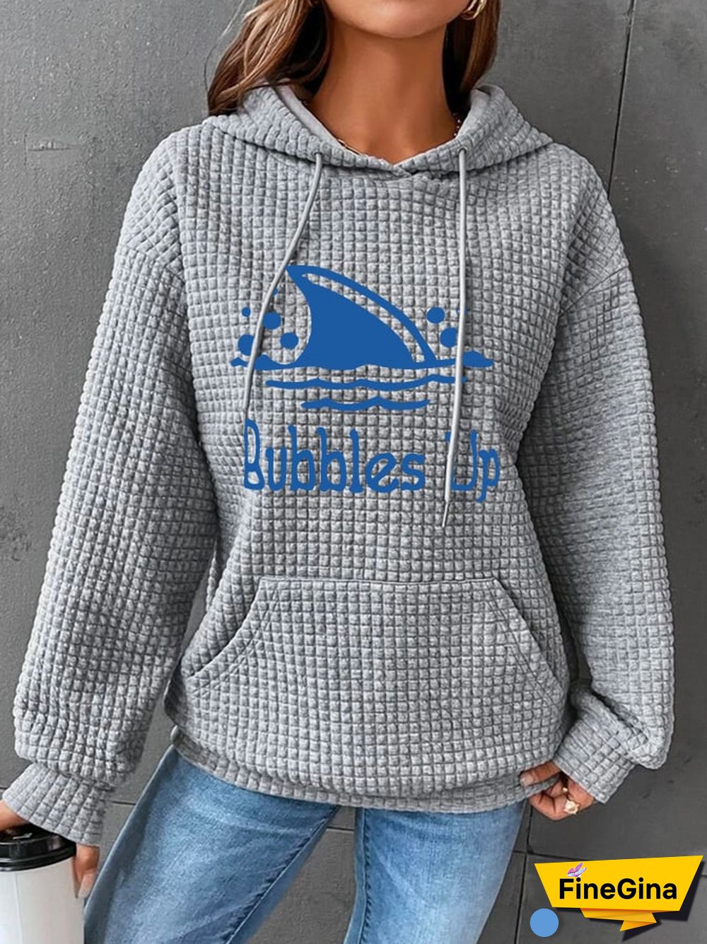 Women's Bubbles Up Jimmy Print Waffle Hoodie