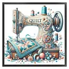 (US Local)Sewing Machine-14CT Counted Cross Stitch Kit(40x40cm)