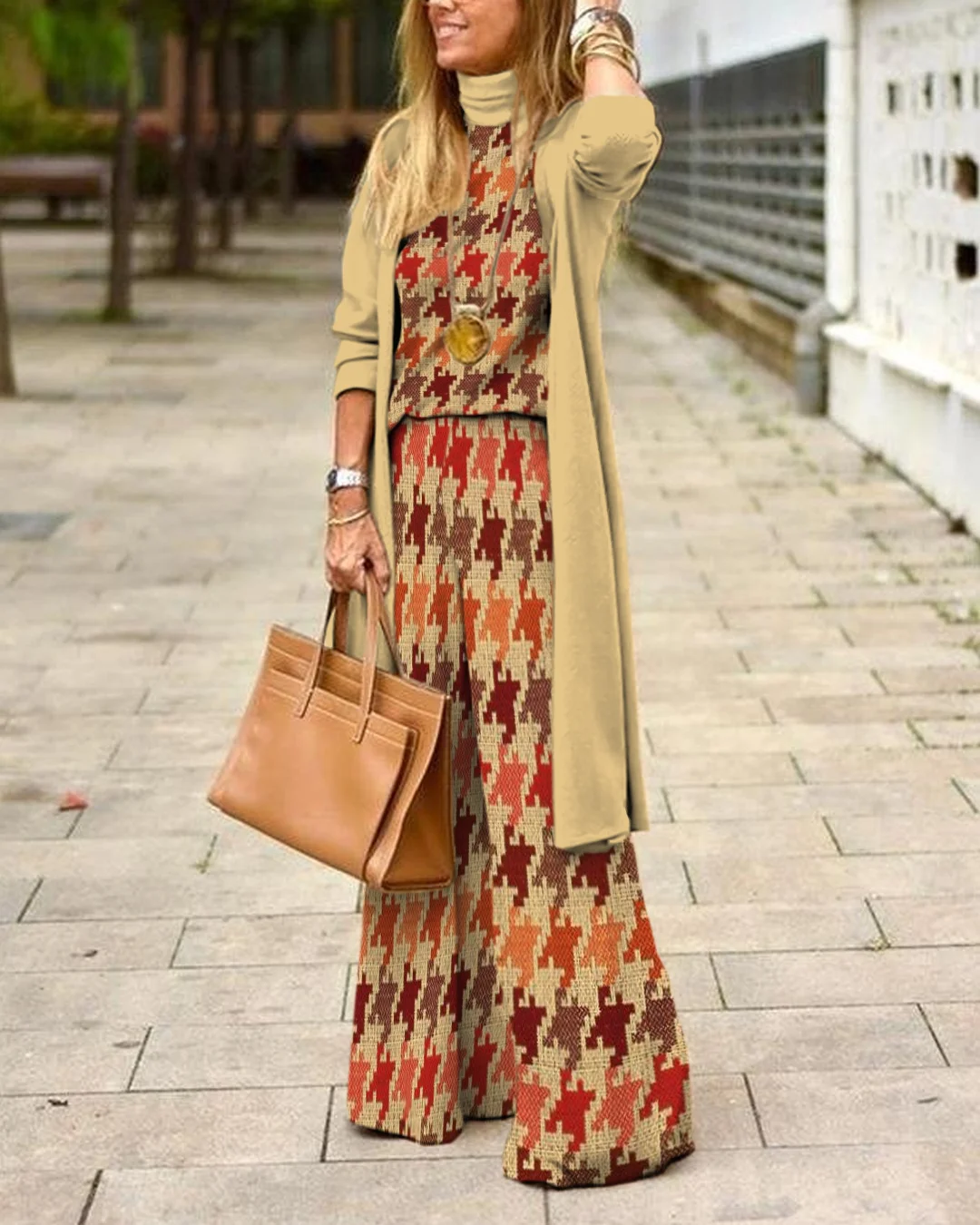 Herringbone Sweater Three-Piece Suit 4942