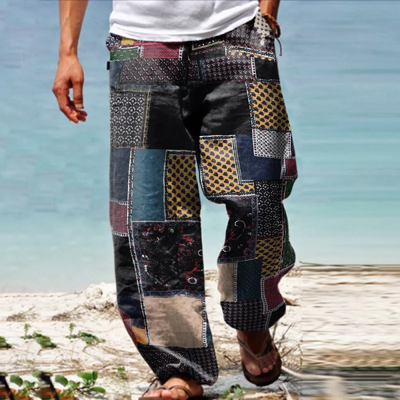 Men's Causal Boho Asymmetrical Pants