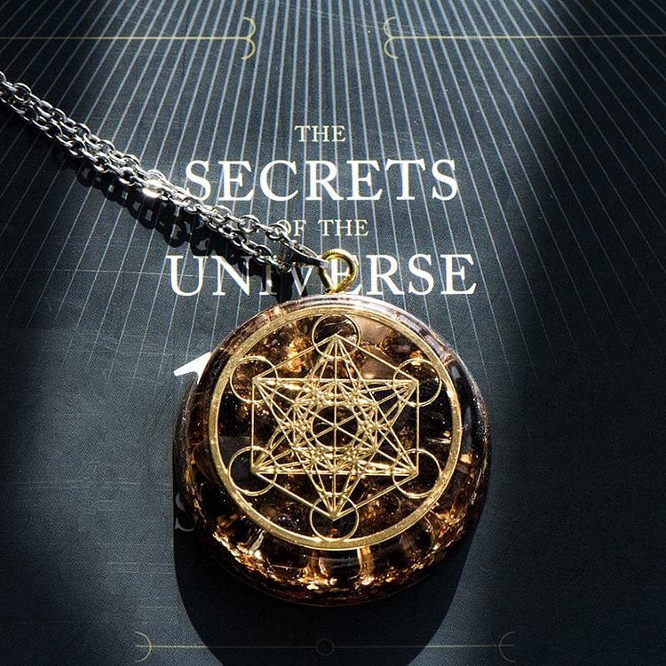 olivenorma Metatron's cube orgone necklace with citrine