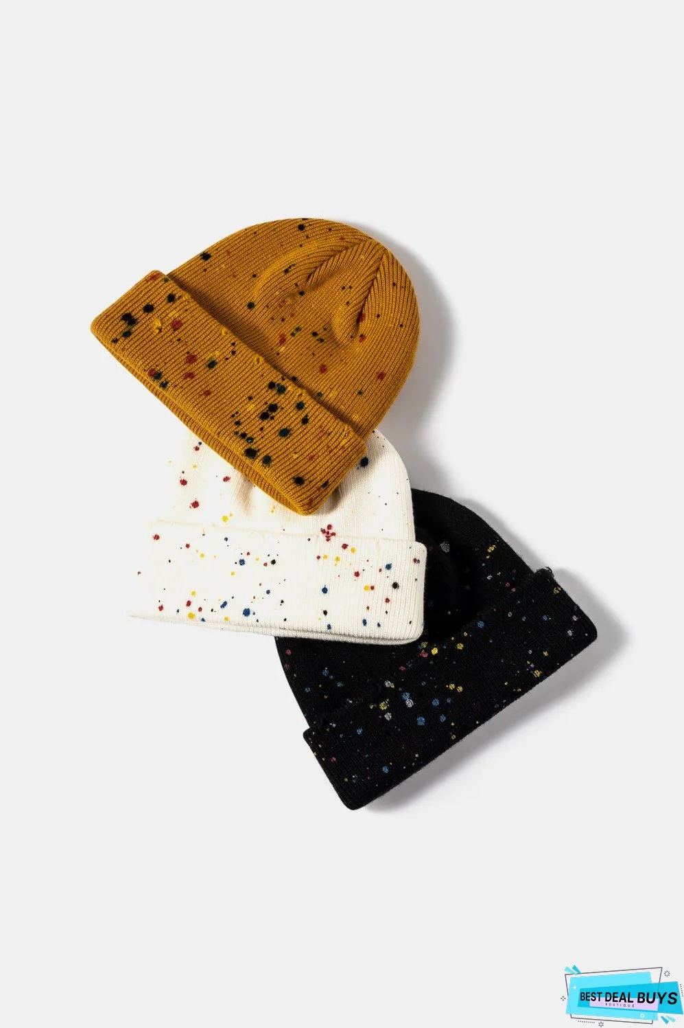 Confetti Rib-Knit Cuff Beanie