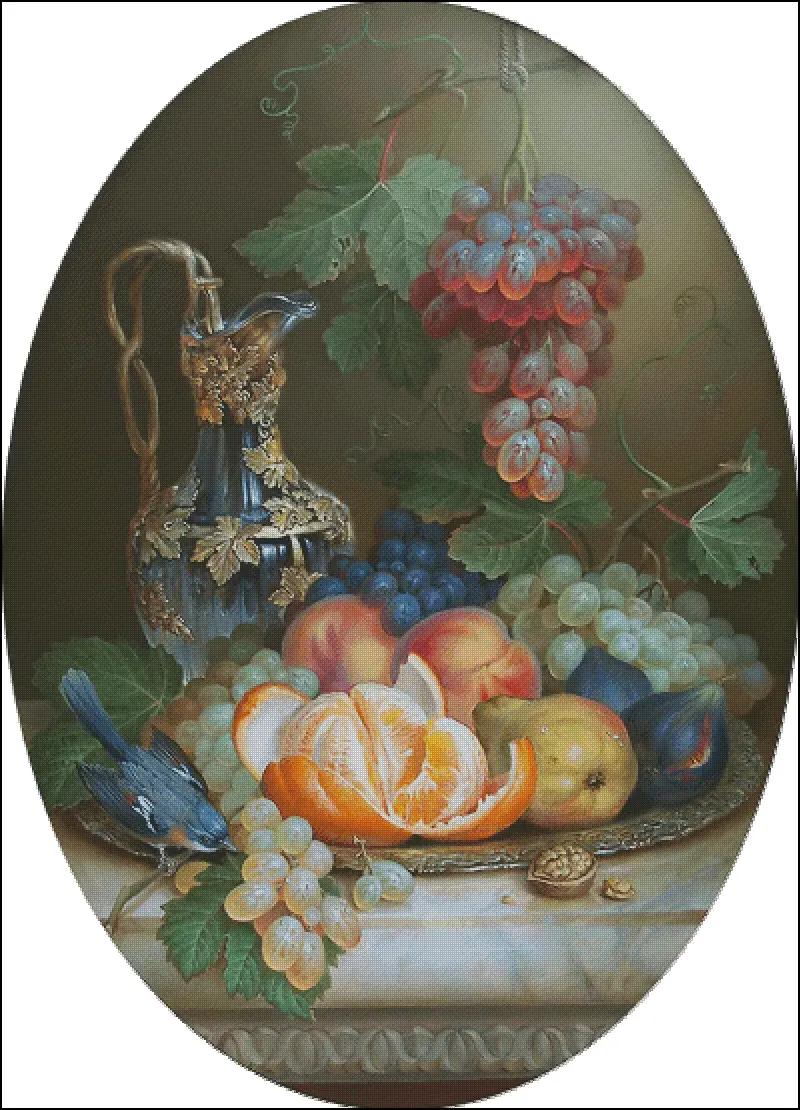 [ZZ3034-Grape and Fig Still Life] Painting Fairy Cross Stitch