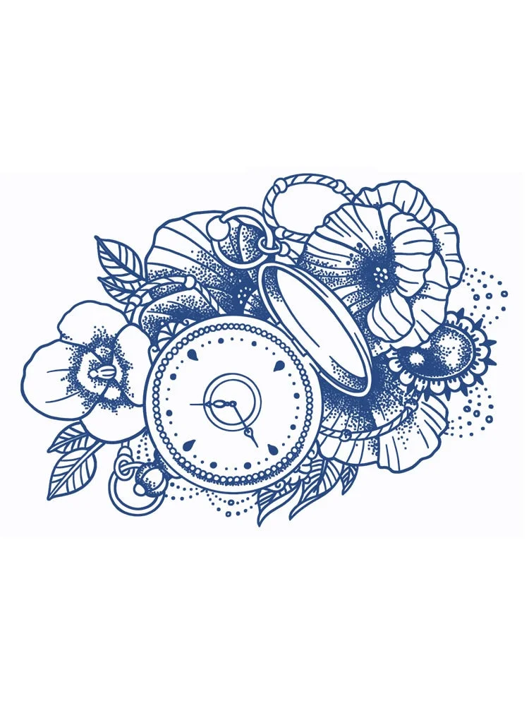 KT51-100 Semi-permanent herbal juice tattoo sticker flower arm clavicle non-reflective simulation tattoo big picture