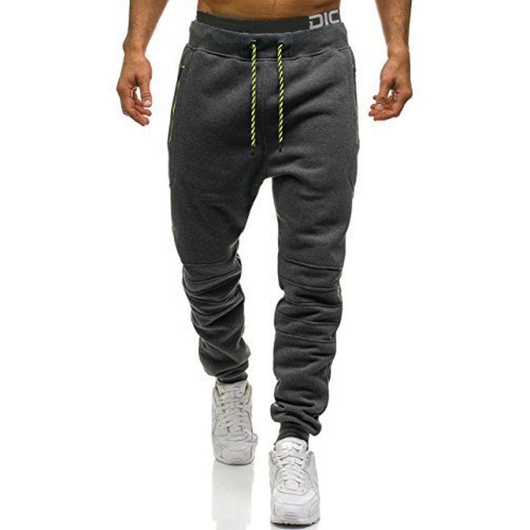 Men's Solid Color Casual Zip Panel Sweatpants-Compassnice®