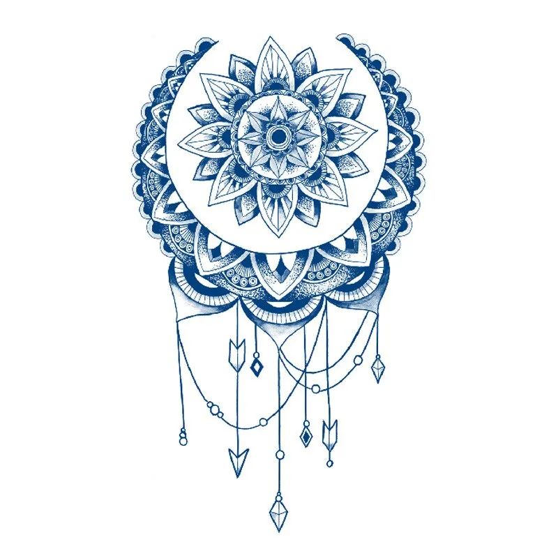 Semi-permanent Waterproof Temporary Tattoos Sun Star Moon Body Art Tattoo Sticker Full Fake Tatoo Women Men